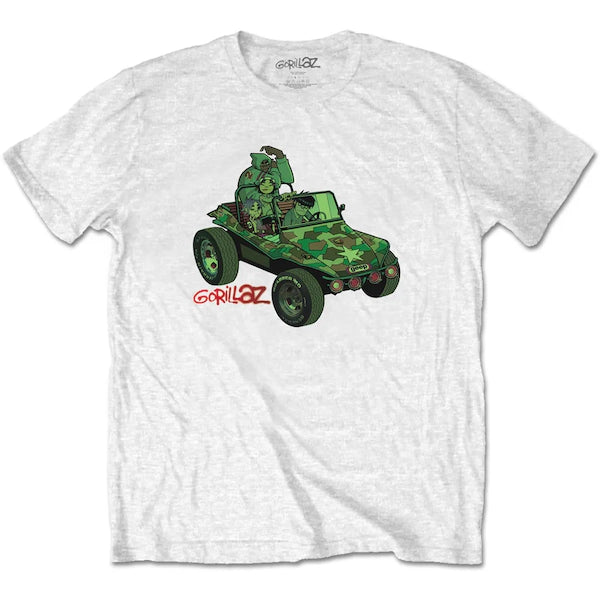 Gorillaz, Green Jeep Unisex Tee, Tee Shirts