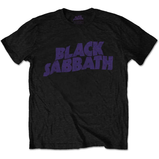 Black Sabbath, Unisex T-Shirt Wavy Logo Vintage, Tee Shirts